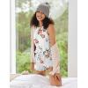 Ekouaer Women Lightweight Summer Pajama Soft Pj Set Sleepwear Tank Top Shorts with Pocket Loungewear Set S-XXL(White Flower Green)