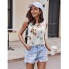 Ekouaer Women Lightweight Summer Pajama Soft Pj Set Sleepwear Tank Top Shorts with Pocket Loungewear Set S-XXL(White Flower Green)