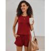 Ekouaer Women Lightweight Summer Pajama Soft Pj Set Sleepwear Tank Top Shorts with Pocket Loungewear Set S-XXL(Wine Red)
