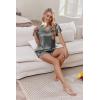 Ekouaer Women Satin Pajamas Set Ruffle Sleeves Silk Pj Set Soft V Neck Sleepwear Loungewear(Gray)