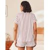 Ekouaer Womens Button Down Pajamas Set 2 Piece Sleepwear Short Sleeve Pjs Soft Stripe Lounge Sets(Red White Stripe)