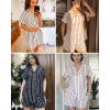 Ekouaer Womens Button Down Pajamas Set 2 Piece Sleepwear Short Sleeve Pjs Soft Stripe Lounge Sets(White Black Stripe)