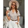 Ekouaer Womens Button Down Pajamas Set 2 Piece Sleepwear Short Sleeve Pjs Soft Stripe Lounge Sets(Yellow White Stripe)