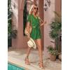Ekouaer Womens Hawaiian 2 Piece Outfit Short Sleeve Button Down Shirt and Shorts Tracksuit Lounge Set(Green)