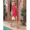 Ekouaer Womens Hawaiian 2 Piece Outfit Short Sleeve Button Down Shirt and Shorts Tracksuit Lounge Set(Hot Pink)