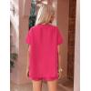 Ekouaer Womens Hawaiian 2 Piece Outfit Short Sleeve Button Down Shirt and Shorts Tracksuit Lounge Set(Hot Pink)