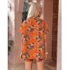 Ekouaer Womens Hawaiian 2 Piece Outfit Short Sleeve Button Down Shirt and Shorts Tracksuit Lounge Set(Tropical Orange)