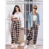 Ekouaer Womens Jogger Pajamas Pants Comfy Long Lounge Bottom,Drawstring Elastic Waist Sleep Pants with Pockets(Balck and Red Plaid)