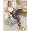 Ekouaer Womens Jogger Pajamas Pants Comfy Long Lounge Bottom,Drawstring Elastic Waist Sleep Pants with Pockets(Balck and Red Plaid)