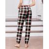 Ekouaer Womens Jogger Pajamas Pants Comfy Long Lounge Bottom,Drawstring Elastic Waist Sleep Pants with Pockets(Balck and Red Plaid)