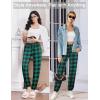 Ekouaer Womens Jogger Pajamas Pants Comfy Long Lounge Bottom,Drawstring Elastic Waist Sleep Pants with Pockets(Black and Green Plaid)