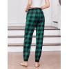 Ekouaer Womens Jogger Pajamas Pants Comfy Long Lounge Bottom,Drawstring Elastic Waist Sleep Pants with Pockets(Black and Green Plaid)