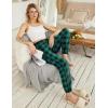 Ekouaer Womens Jogger Pajamas Pants Comfy Long Lounge Bottom,Drawstring Elastic Waist Sleep Pants with Pockets(Black and Green Plaid)