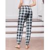 Ekouaer Womens Jogger Pajamas Pants Comfy Long Lounge Bottom,Drawstring Elastic Waist Sleep Pants with Pockets(Black and White Plaid)