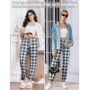 Ekouaer Womens Jogger Pajamas Pants Comfy Long Lounge Bottom,Drawstring Elastic Waist Sleep Pants with Pockets(Black and White Plaid)