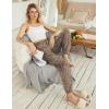 Ekouaer Womens Jogger Pajamas Pants Comfy Long Lounge Bottom,Drawstring Elastic Waist Sleep Pants with Pockets(Brown Black Leopard)