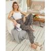 Ekouaer Womens Jogger Pajamas Pants Comfy Long Lounge Bottom,Drawstring Elastic Waist Sleep Pants with Pockets(Brown Leopard)