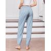 Ekouaer Womens Jogger Pajamas Pants Comfy Long Lounge Bottom,Drawstring Elastic Waist Sleep Pants with Pockets(Grey White Striped)