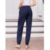 Ekouaer Womens Jogger Pajamas Pants Comfy Long Lounge Bottom,Drawstring Elastic Waist Sleep Pants with Pockets(Navy Blue)