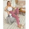 Ekouaer Womens Jogger Pajamas Pants Comfy Long Lounge Bottom,Drawstring Elastic Waist Sleep Pants with Pockets(Pink Plaid)