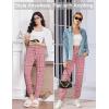 Ekouaer Womens Jogger Pajamas Pants Comfy Long Lounge Bottom,Drawstring Elastic Waist Sleep Pants with Pockets(Pink Plaid)