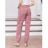 Ekouaer Womens Jogger Pajamas Pants Comfy Long Lounge Bottom,Drawstring Elastic Waist Sleep Pants with Pockets(Pink Plaid)