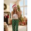 Ekouaer Womens Jogger Pajamas Pants Comfy Long Lounge Bottom,Drawstring Elastic Waist Sleep Pants with Pockets(Teddy Plaid Green)