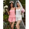 Ekouaer Womens Pajama Sets Ruffle Cami Top and Shorts 2 Piece Lounge Set Sleepwear, Summer Comfy Cute Bridal Pajama for Women(Blush Pink)