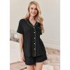Ekouaer Womens Pajamas 2 Piece Ribbed Knit Pjs Button Down Sleepwear Set Summer Casual Loungewear Lounge Sets