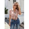 Ekouaer Women’s Ribbed Button Down Pajamas Sets 2 Piece Short Sleeve Shorts Pjs Knit Lounge Sets(Peach Pink)