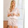 Ekouaer Womens Silk Pajama Sets 2 Piece Satin Pj Set Button Down Shirt and Shorts Lounge Sets Classic with Pockets(Champagne)