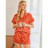 Ekouaer Womens Silk Pajama Sets 2 Piece Satin Pj Set Button Down Shirt and Shorts Lounge Sets Classic with Pockets(Red Christmas Trees)