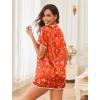 Ekouaer Womens Silk Pajama Sets 2 Piece Satin Pj Set Button Down Shirt and Shorts Lounge Sets Classic with Pockets(Red Christmas Trees)