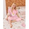 Ekouaer Women’s Sleepwear Capri Pajama Sets Short Sleeve Two-Piece Pjs V Neck Tops & Capri Pants with Pockets S-3XL(Bear Good Night Pink)