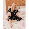 Ekouaer Women’s Sleepwear Capri Pajama Sets Short Sleeve Two-Piece Pjs V Neck Tops & Capri Pants with Pockets S-3XL(Black Beer)