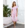 Ekouaer Women’s Sleepwear Capri Pajama Sets Short Sleeve Two-Piece Pjs V Neck Tops & Capri Pants with Pockets S-3XL(Colorful Flowers)