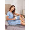 Ekouaer Women’s Sleepwear Capri Pajama Sets Short Sleeve Two-Piece Pjs V Neck Tops & Capri Pants with Pockets S-3XL(Cute Monkey)