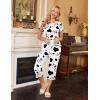 Ekouaer Women’s Sleepwear Capri Pajama Sets Short Sleeve Two-Piece Pjs V Neck Tops & Capri Pants with Pockets S-3XL(Dairy Cows)