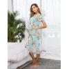 Ekouaer Women’s Sleepwear Capri Pajama Sets Short Sleeve Two-Piece Pjs V Neck Tops & Capri Pants with Pockets S-3XL(Green Flowers)