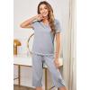 Ekouaer Women’s Sleepwear Capri Pajama Sets Short Sleeve Two-Piece Pjs V Neck Tops & Capri Pants with Pockets S-3XL(Grey Stars)