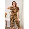 Ekouaer Women’s Sleepwear Capri Pajama Sets Short Sleeve Two-Piece Pjs V Neck Tops & Capri Pants with Pockets S-3XL(Halloween Pumpkin)