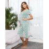 Ekouaer Women’s Sleepwear Capri Pajama Sets Short Sleeve Two-Piece Pjs V Neck Tops & Capri Pants with Pockets S-3XL(Light Green Flowers)