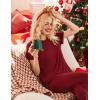 Ekouaer Women’s Sleepwear Capri Pajama Sets Short Sleeve Two-Piece Pjs V Neck Tops & Capri Pants with Pockets S-3XL(Wine Red)