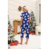 Ekouaer Women’s Sleepwear Capri Pajama Sets Short Sleeve Two-Piece Pjs V Neck Tops & Capri Pants with Pockets S-3XL(Z Christmas Polar Bear)