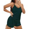 Ekouaer Pajama Sets for Women 2 Piece Soft Lingerie Sleepwear Cute Print Cami Pj Shorts Set Lace Nightwear(Green)