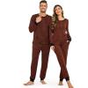Ekouaer Pajamas for Couple Matching Pjs Long Sleeve Plaid Sleepwear Soft Loungewear with Pockets S-XXL