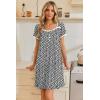 Ekouaer Nightgowns for Women Lace Trim Sleep Shirts Short Sleeve Night Shirts With Pockets Night Gown Ruffled Sleep Dress(Black Floral)