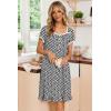 Ekouaer Nightgowns for Women Lace Trim Sleep Shirts Short Sleeve Night Shirts With Pockets Night Gown Ruffled Sleep Dress(Black Floral)