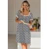 Ekouaer Nightgowns for Women Lace Trim Sleep Shirts Short Sleeve Night Shirts With Pockets Night Gown Ruffled Sleep Dress(Black Floral)