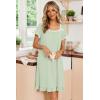 Ekouaer Nightgowns for Women Lace Trim Sleep Shirts Short Sleeve Night Shirts With Pockets Night Gown Ruffled Sleep Dress(Light Green)